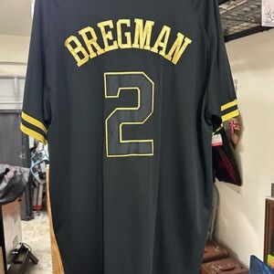 Alex Bregman Black and Gold Men's Jersey 2